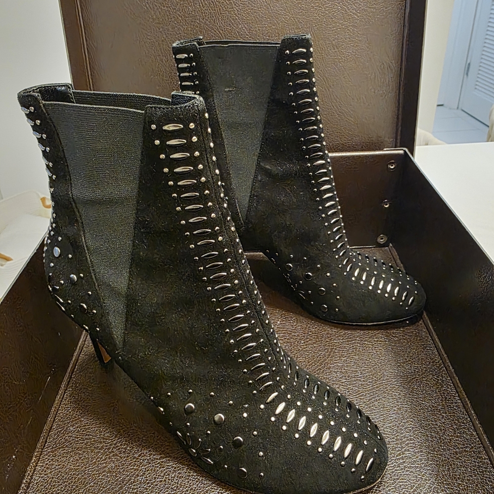 Alaia Black Studded Ankle Booties